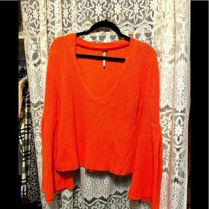 Orange free people sweater